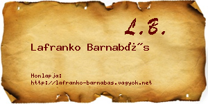 Lafranko Barnabás névjegykártya