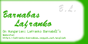 barnabas lafranko business card